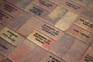 This is a picture of bricks in remembrance of those who have passed on